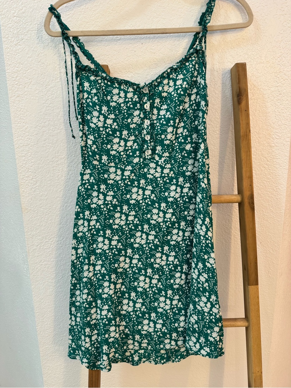 For Love and Lemons Zamira Green Floral Sundress with Sweetheart Neckline Ruffle - Picture 4 of 15